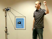 Roboter gehorcht auf Handzeichen