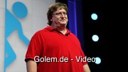 Gabe Newell pr&auml;sentiert Portal 2 f&uuml;r Playstation 3 auf der Sony-Pressekonferenz der E3 2010