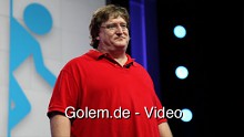 Gabe Newell präsentiert Portal 2 für Playstation 3 auf der Sony-Pressekonferenz der E3 2010