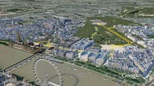 Google Earth - London in fein detailliertem 3D-Modell