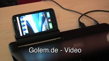 Motorola Atrix im Laptop Dock - Vorstellung auf der Droidcon 2011